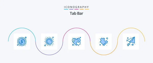 Tab Bar Blue Icon Pack Including Message Favorite Email Puzzle — Stockvektor