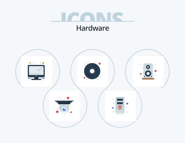 Hardware Flat Icon Pack Icon Design Player Monitor Hardware Hardware — Stock Vector
