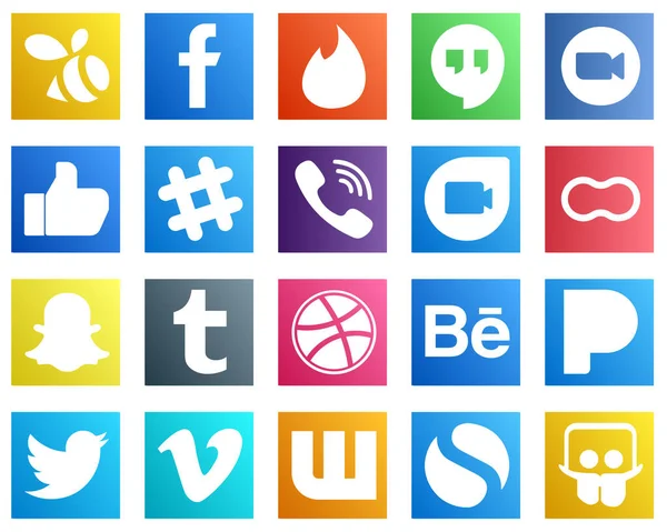 All One Social Media Icon Set Icons Peanut Meeting Rakuten — Stock Vector