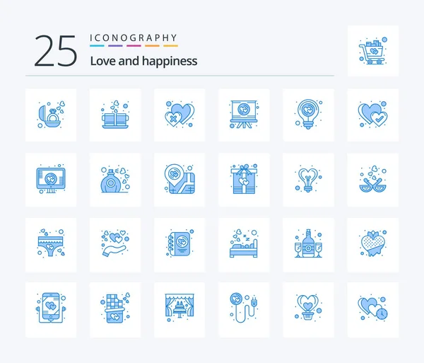 Love 25 Blue Color icon pack including bulb. presentation. hot. love. cross