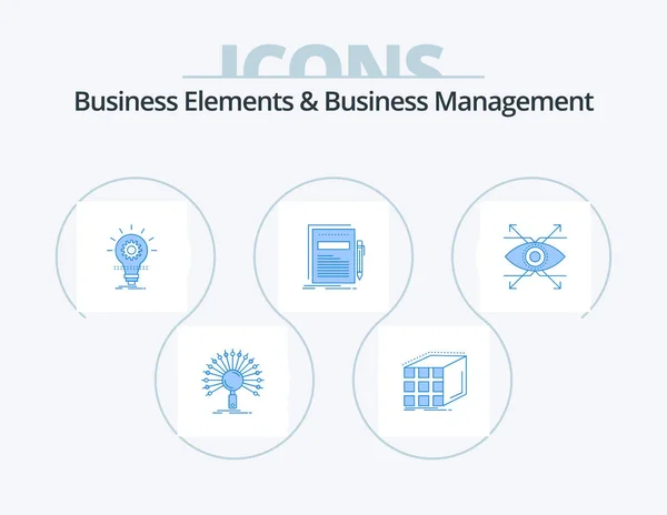 Business Elements Business Managment Blue Icon Pack Icon Design Soubor — Stockový vektor