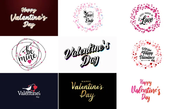 Valentine Lettering Heart Design Suitable Use Valentine Day Cards Invitations — Image vectorielle