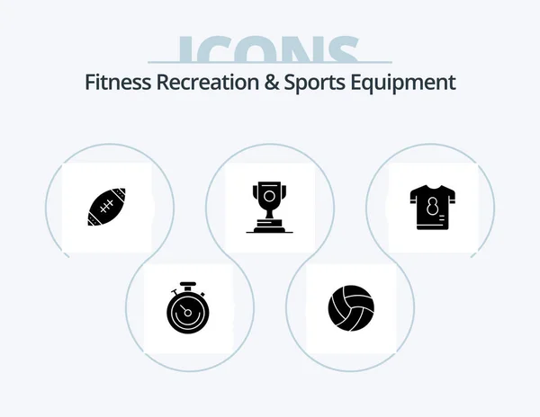 Fitness Recreation Sports Equipment Glyph Icon Pack Icon Design Football — Vector de stock