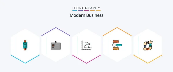 Modern Business Filledline Icon Pack Including Diagram Business Business Analytics — Wektor stockowy