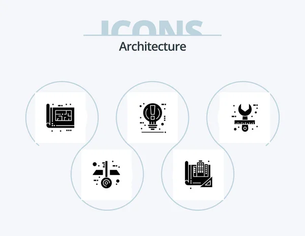 Architecture Glyph Icon Pack Icon Design Pause Light Blue Idea — Stockvektor
