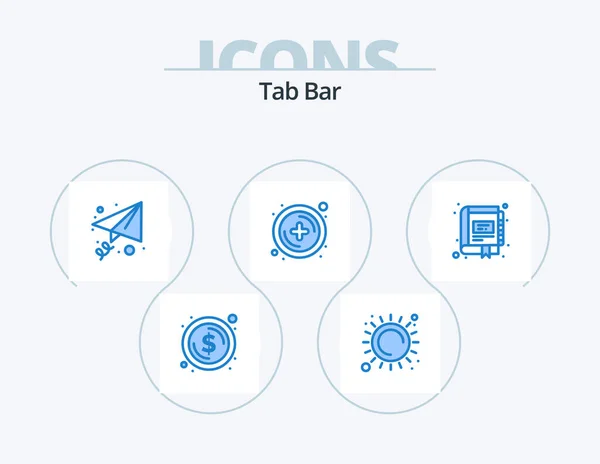 Tab Bar Blue Icon Pack Projekt Ikony Marketing Cyfrowy Mail — Wektor stockowy