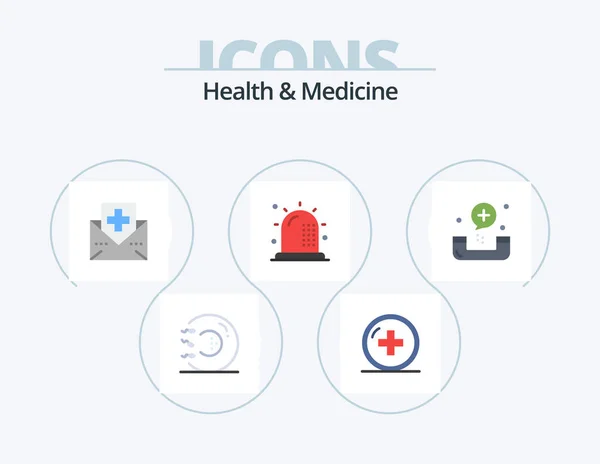 Health Medicine Flat Icon Pack Icon Design Fitness Ambulance Medicine — Stockový vektor