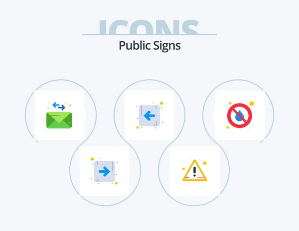 Public Signs Flat Icon Pack Icon Design Water Message Rain — ストックベクタ