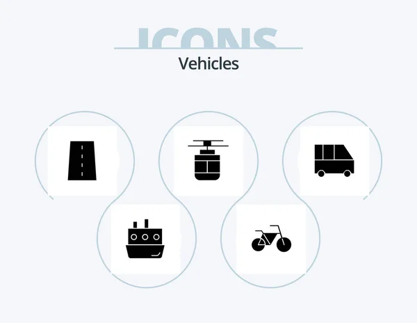 Vehicles Glyph Icon Pack Icon Design Delivery Van Transportation Infrastructure — Image vectorielle