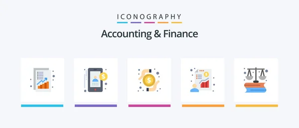 Accounting Finance Flat Icon Pack Including Business Presentation User Businessman — Stok Vektör