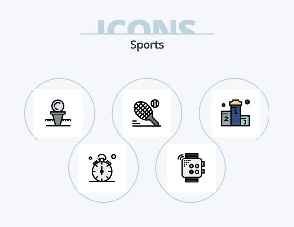 Sports Line Filled Icon Pack 5 Icon Design. sport. ball. soccer. race. cycling