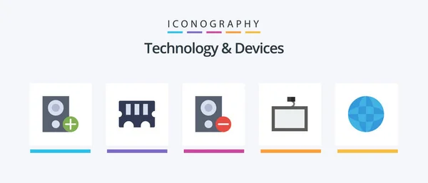 Devices Flat Icon Pack Including Devices Wall Computers Remove Creative — Stock Vector