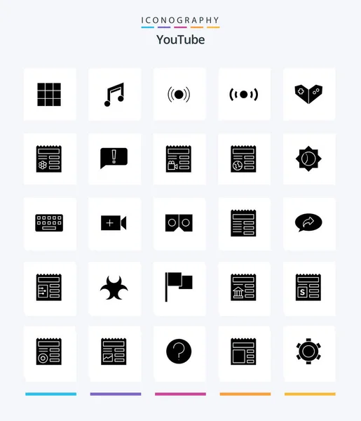 Creative Youtube Glyph Solid Black Icon Pack Playstation Basic Videogame — Stock Vector