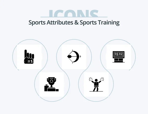 Sports Atributes Sports Training Glyph Icon Pack Icon Design Shoot — Stock Vector