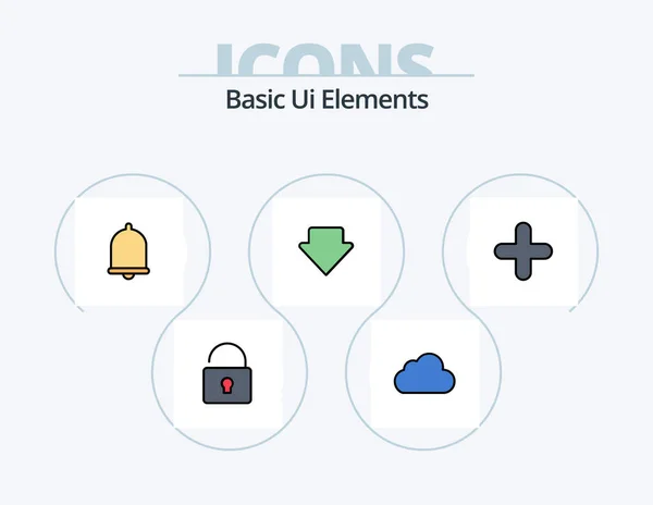 Basic Elements Line Filled Icon Pack Icon Design Danger Ineternet — Image vectorielle