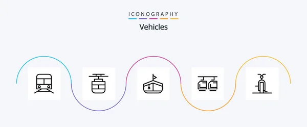 Vehicles Line Icon Pack Including Filled Vehicles Vehicles Transportation Cable — Archivo Imágenes Vectoriales
