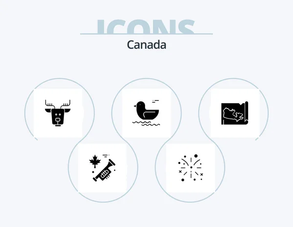 Canada Glyph Icon Pack Icon Design Canada Canada Monde Canada — Image vectorielle