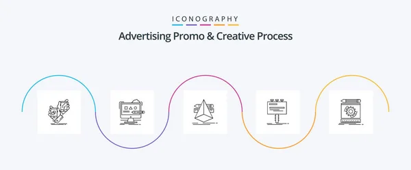 Advertising Promo Creative Process Line Icon Pack Including Advertising Digital — Vetor de Stock