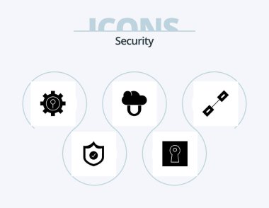 Security Glyph Icon Pack 5 Icon Design. linked. connection. lock. chain. private