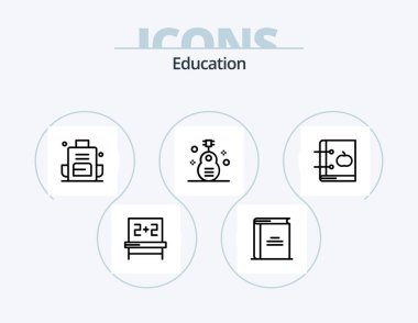 Education Line Icon Pack 5 Icon Design. guitar. classic. preparatory. reading. library