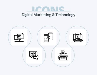 Digital Marketing And Technology Line Icon Pack 5 Icon Design. submission. marketing. viral. user engagement. engagement