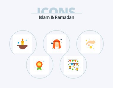Islam And Ramadan Flat Icon Pack 5 Icon Design. charity. arab. candle. person. man