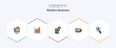 Modern Business 25 FilledLine simge paketi, tokmak dahil. Açık arttırma. İş. Başla. eğilimler