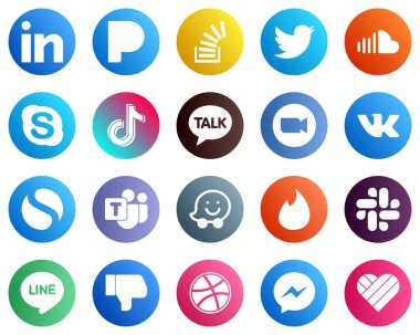 Çin gibi 20 Profesyonel Sosyal Medya Simgesi. douyin. tweet. tiktok ve skype simgeleri. Minimalist ve profesyonel