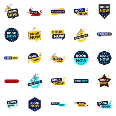 Promote Your Products or Services in Style with Our Pack of 25 Book Now Banners