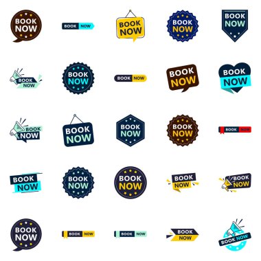 Promote Your Products or Services in Style with Our Pack of 25 Book Now Banners