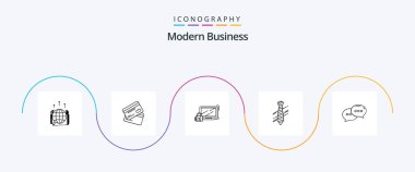 Modern Business Line 5 Simge Paketi Giriş dahil. Güvenlik. Kartlar. Asma kilit. alışveriş
