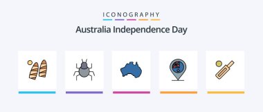Avustralya Bağımsızlık Günü Hattı içecek dahil 5 Simge Paketi doldurdu. Alkol. Kule. sydney. Şehir setleri. Yaratıcı Simgeler Tasarımı