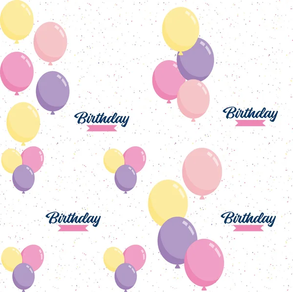 Happy Birthday Playful Cartoon Font Background Presents Party Favors — Archivo Imágenes Vectoriales