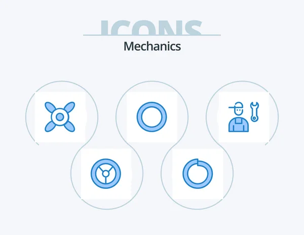 Mechanics Blue Icon Pack Icon Design Ring Service Mechanic — Stock Vector