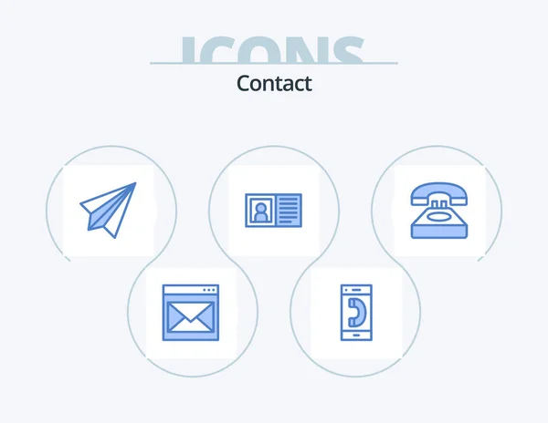 Contacto Blue Icon Pack Icon Design Contáctenos Comunicación Conversación Envía — Archivo Imágenes Vectoriales