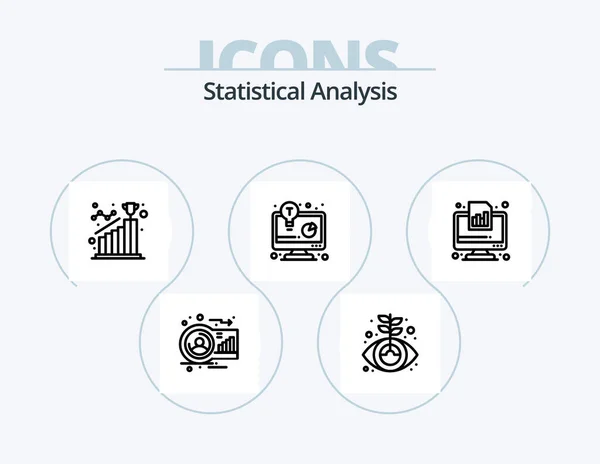 Statistical Analysis Line Icon Pack Icon Design Statistics Graph Shopping — Wektor stockowy