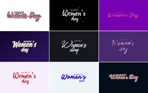 International Women Day Lettering Love Shape Suitable Use Cards Invitations —  Vetores de Stock