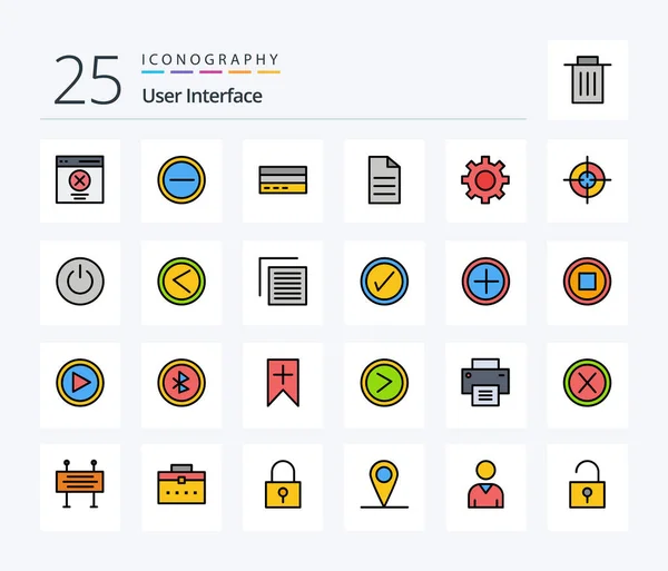 User Interface Line Filled Icon Pack Including Interface Data Business — Stockvektor
