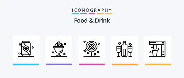 Food Drink Line Icon Pack Including Pizza Food Food Drink — 图库矢量图片
