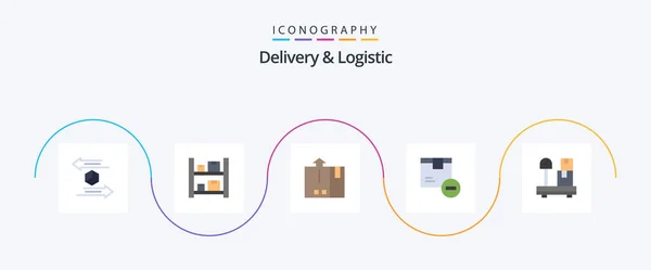Delivery Logistic Flat Icon Pack Including Delivery Box Warehouse Logistic — Stock Vector