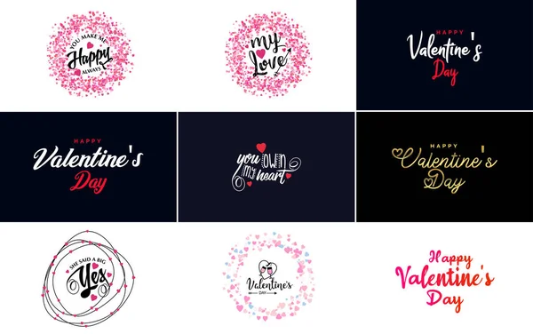 Love Word Art Design Heart Shaped Gradient Background — Vettoriale Stock