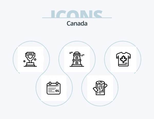 Canada Line Icon Pack Icon Design Day Calendar Gardener Canada — Vetor de Stock