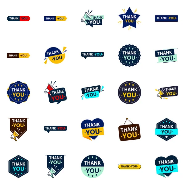 Unique Vector Elements Personalized Thank You Messages — Wektor stockowy