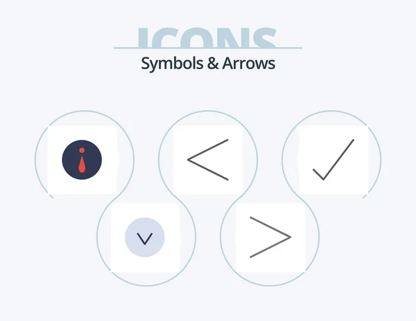 Symboly Šipky Flat Icon Pack Icon Design Informace Tik Kontrola — Stockový vektor