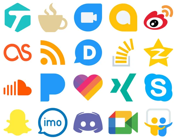 Flat Graphic Design Flat Social Media Icons Overflow Question China — Vector de stock
