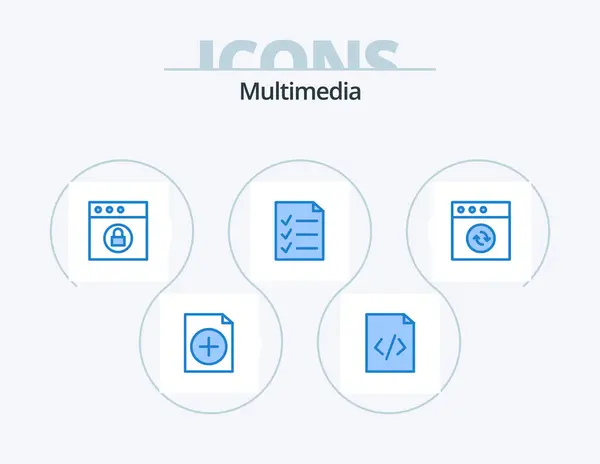 Multimedia Blue Icon Pack Icon Design Mac Sync App — Stock Vector