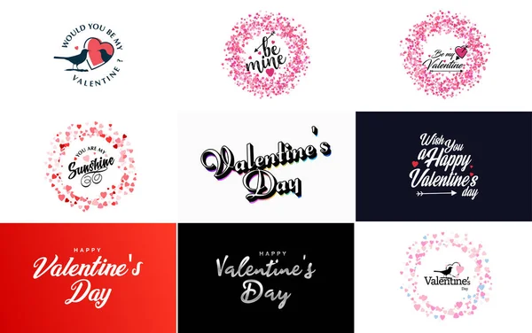 Happy Women Day Lettering Typography Poster Heart International Woman Day — Vetor de Stock