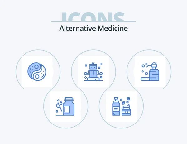 Alternative Medicine Blue Icon Pack Icon Design Care Relaxing Skincare — Stock Vector