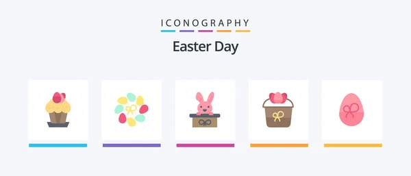 Easter Flat Icon Pack Including Plant Easter Plant Decoration Holiday — Stockový vektor