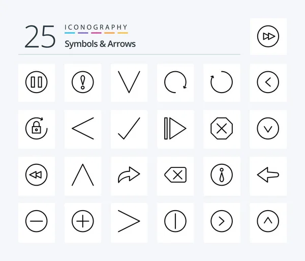 Symbols Arrows Line Icon Pack Including Arrow Lock Arrow Arrow — 图库矢量图片